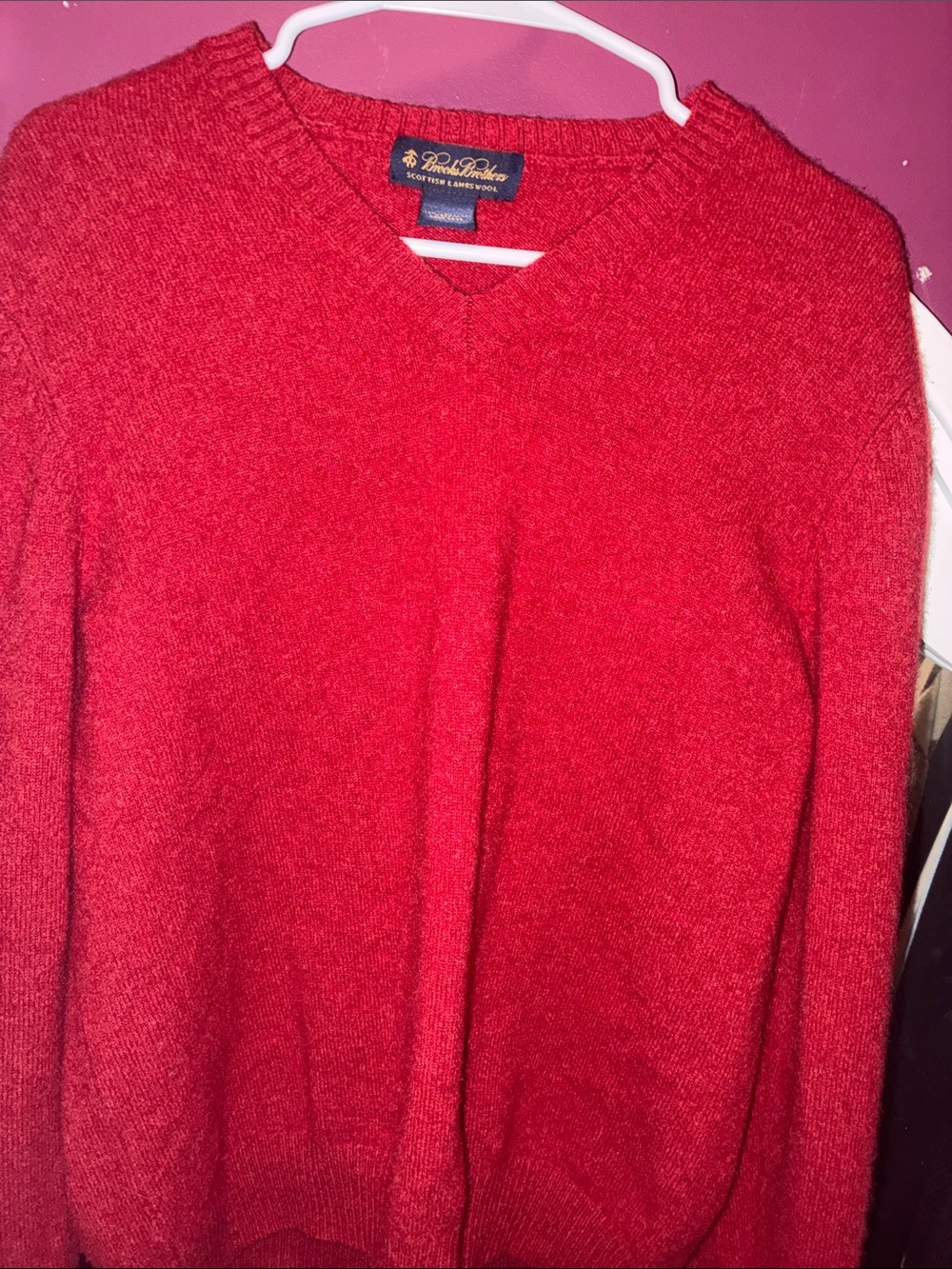 Brooks Brothers Red V-Neck Sweater